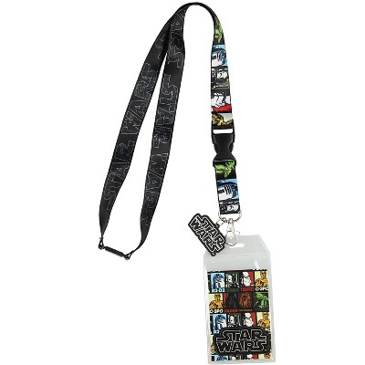 Star Wars Id Lanyard With Clear Badge Holder And Rubber Logo Black