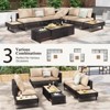 KTMBDW 6-Pers Diamond Weave Patio Sectional Furniture Set with Extendable Coffee Table, Ice Bucket,Collapsible Seat,Conversation Set  for Garden Porch - 4 of 4