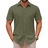 COOFANDY Men's Casual Button Down Shirts Short Sleeve Summer Untucked Dress Shirts - 3 of 4