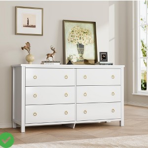 6/7 Drawer Dresser for Bedroom 47'' Wide Dresser Chest of Drawers Wooden Chest - 1 of 4