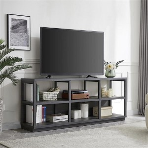 68 Inch Charcoal Gray TV Stand - Henn&Hart - 1 of 4