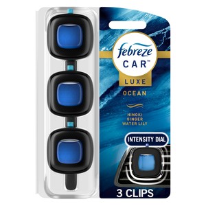 Febreze Car Air Freshener Vent Clip - Ocean  - 0.22 fl oz/3pk - 1 of 4