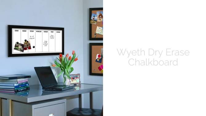 13&#34; x 26&#34; Wyeth Framed Magnetic Dry Erase Weekly Calendar Black - DesignOvation, 2 of 11, play video