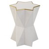 Uttermost White Faux Shagreen Accent Table – Gold Leaf Star Design - 4 of 4