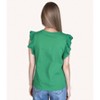 Women's Embroidered Ruffled Sleeve Crew Neck Top - Shiying Fashion - 3 of 3