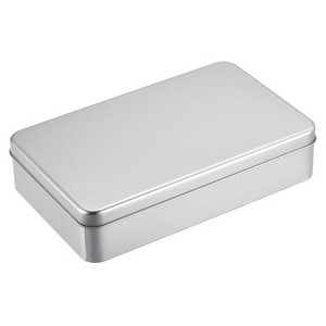 Unique Bargains Tinplate Portable Storage Container with Lid Rectangular Tin Boxes 3 Pcs Silver - 1 of 3