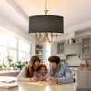 YANSUN Modern 5-Light Gold Chandelier with Black Drum Shade E12 Base for Dining Rooms Living Rooms (Light Bulbs Not Included) - 2 of 4
