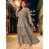Agnes Orinda Women's Plus Size Polka Dots Boho Flowy Long Lantern Sleeve Ruffle Hem A Line Dresses - 3 of 4