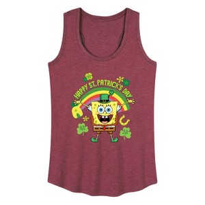 Women's - SpongeBob Squarepants - Spongebob Happy St Patricks Day Graphic Racerback Tank - 1 of 4