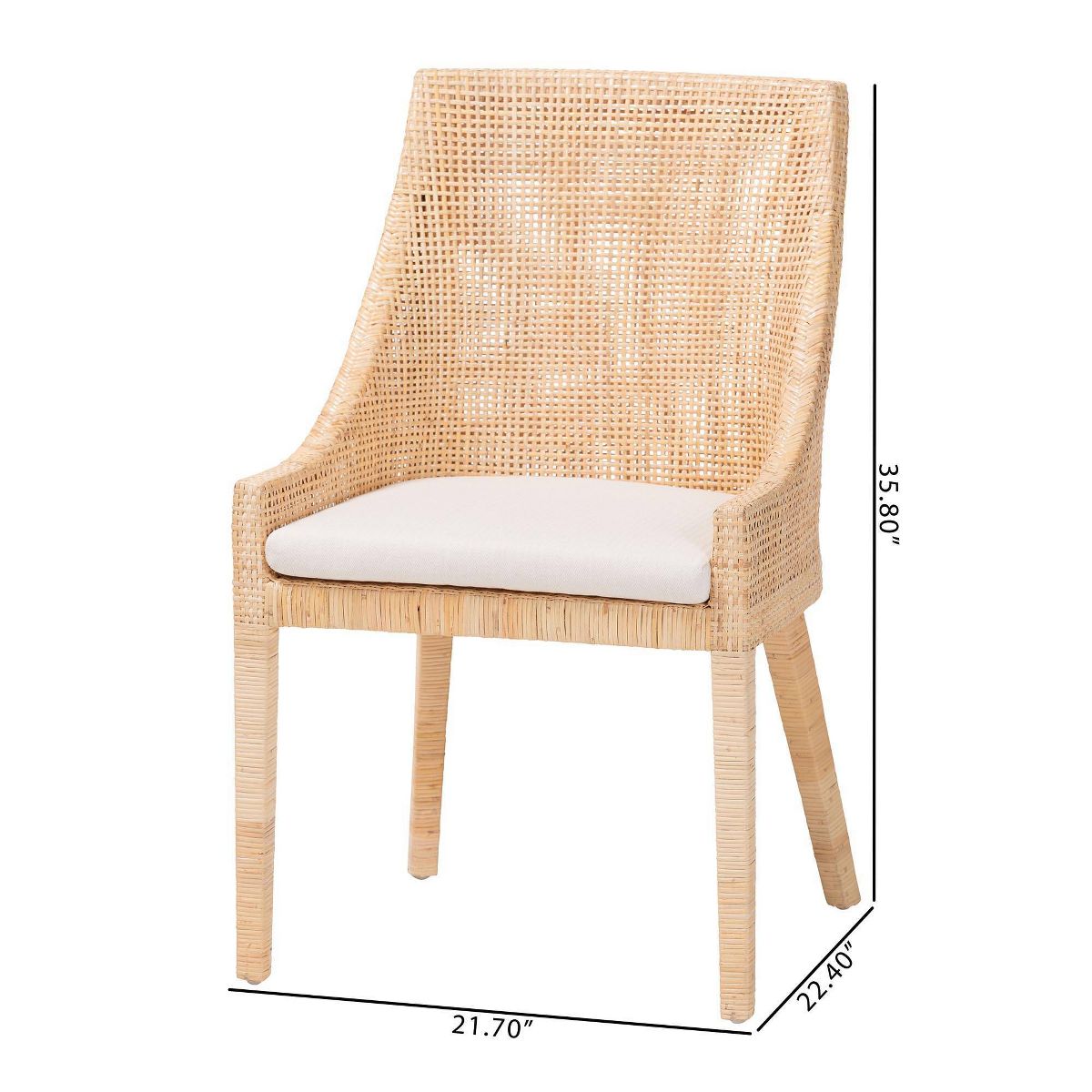 bali & pari Beata Natural Rattan Dining Chair Light Honey - thumbnail 8