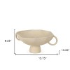 HomeRoots 16" Beige Cast Aluminum Round Pedestal Centerpiece Bowl With Handles - 3 of 4