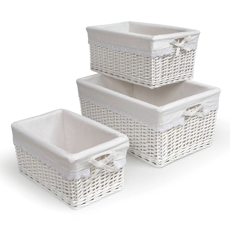 Badger Basket with Decorative White Liners Set of 3, 1 of 7
