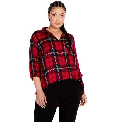 Avenue Women's Plus Size Kylee Plaid Shirt