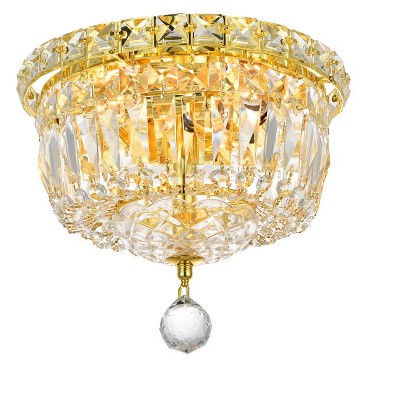 Elegant Lighting Wiley Collection Flush Mount D10in H8in Lt:4 Gold Finish