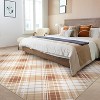 Washable Geometric Runner Rug, Non-Slip Low Pile Carpet, Foldable Stain-Resistant Plaid Floor Mat for Hallway or Entryway - 3 of 4