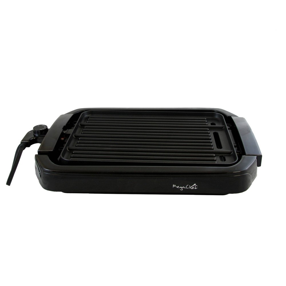 Photos - Electric Grill MegaChef Dual Surface Reversible Indoor Grill and Griddle 965117366M: Electric, Cast Aluminum, Corrosion-Resistant, 1800W