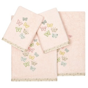 Linum Home Textiles 100% Turkish Cotton MARIPOSA Embellished Towel Set - 1 of 4