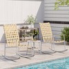 LAUSAINT HOME 3-Piece Outdoor Rocking Chair Set with High-Back - 3 of 4