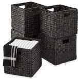 Best Choice Products 12x12in Hyacinth Baskets, Set of 5 Multipurpose Collapsible Organizers w/ Inserts
