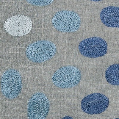 18" x 18" Gray and Blue Embroidered Polyester Throw Pillow Cover