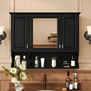 NicBex Wall Mounted Bathroom Storage Cabinet with Mirror,Bathroom Wall Cabinet with Open Shelves,Bathroom Medicine Cabinet for Bathroom - 1 of 4