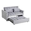 Maliang Modern Pull Out Couch Bed, Adjustable Backrest, Velvet Loveseat Futon Sofa with Pillows & Pockets for Living Room Apartment - 4 of 4