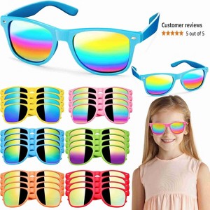 Joyfy 24 Pcs Kids Sunglasses Party Favors bulk, Neon Sunglasses with UV Protection for Children. Pool Party Favors, Goody Bags for kids Birthday - 1 of 4