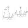 LNC Syringodium 12-Light 41.5" Candle Tiered Modern Oversized Integrated LED Chandelier, Polished Gold - 3 of 4