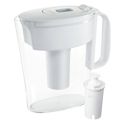 Brita Water Filter 6-Cup Metro Water Pitcher Dispenser with Standard Water Filter - White