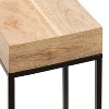 Kate and Laurel Karlsen Wood and Metal Drink Table, 8x8x23, Natural - 3 of 4