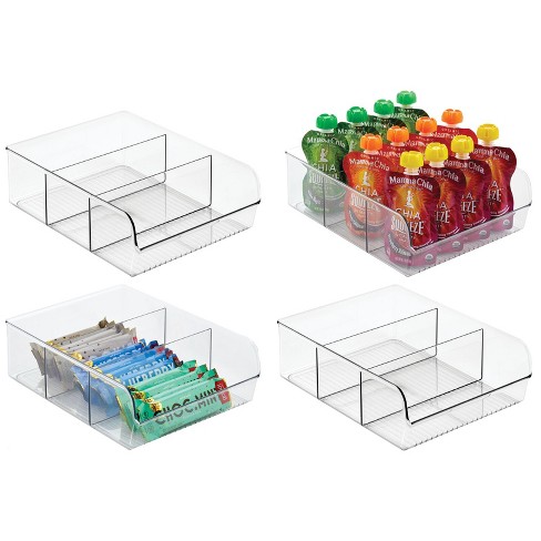 Ezee space Large Clear Plastic Storage Bins with Lids - 3 Pack- Acrylic  Storage Containers for Home, Kitchen, Pantry & Closet, Large Freezer and