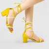 Allegra K Women's Faux Suede Open Toe Color Block Heel Lace Up Sandals - 2 of 4
