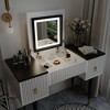 43.3" Modern Vanity Table Set with Flip-top Mirror and LED Light, Dressing Table with Customizable Storage - 4 of 4