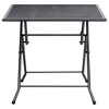 vidaXL Outdoor Dining Table Garden Patio Folding Table with Mesh Design Steel - 2 of 4