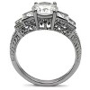 Slickblue Round Clear CZ Engagement Ring for Women - 8mm Synthetic Stone, Pave, Stainless Steel, Size 5-10 - 4 of 4