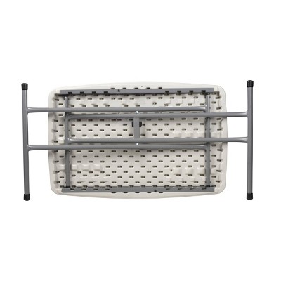 Speckled Gray Adjustable Height Folding Card Table with Steel Frame