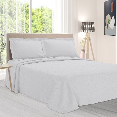 Paisley Floral Cotton Matelasse Decorative Bedspread and Pillow Sham Set by Blue Nile Mills