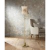 360 Lighting Traditional Swing Arm Floor Lamp Adjustable Height 70" Tall Antique Brass Almond Flower Linen Drum Shade Living Room Bedroom - 3 of 3