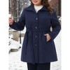 Women's Plus Size Lapel Long Sleeves Pockets Winter Casual Single Breasted Pea Coat with Belt - Agnes Orinda - 2 of 4