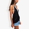 Anna-Kaci Women's Halter Neck Knit Tank Top with V-Neck Wrap Design and Side Tie Detail Top - 4 of 4