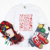 Christmas Chalk Icons - Women's Garment Dyed Long Sleeve Graphic T-Shirt - 2 of 4