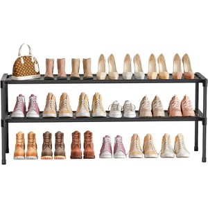 Long Shoe Rack - Shoe Organizer, Shoe Rack for Closet, Front Door, Entryway, Garage, Stackable, Free Standing Shoe Organizer - 1 of 4