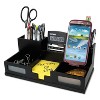 Victor Midnight Black Desk Organizer with Smartphone Holder, 6 Compartments, Wood, 10.5 x 5.5 x 4 - 2 of 4