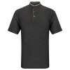 Men's Short Sleeve Henley Polo Shirt with Contrast-Trim - image 2 of 4