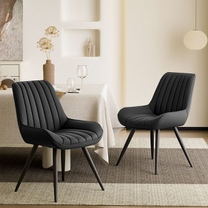 Sapphtopaz Modern Dining Chairs Set with Tufted Backrest Upholstered Kitchen Chair with Metal Legs High Chair for Dining Room, Living Room - 1 of 4