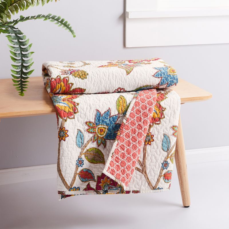 Clementine Floral Quilted Throw - Levtex Home, 2 of 5