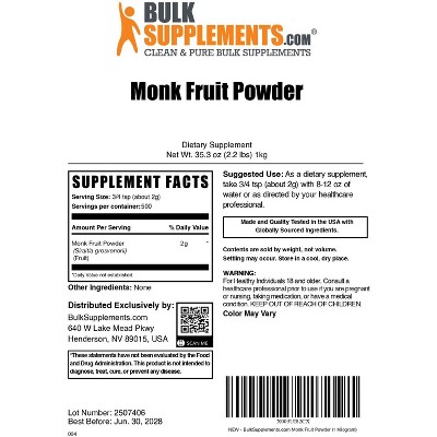BulkSupplements Monk Fruit Powder