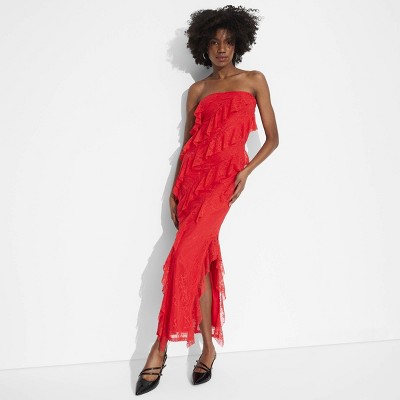 Women's Lace Ruffle Maxi Bodycon Dress - Wild Fable™