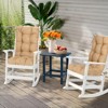 Aoodor Outdoor Tufted Back Cushions Patio Replacement Chair Cushion with Ties, Water and Fade Resistant for All Weather, Set of 2 - 2 of 4