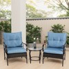 Ridstar 3-Piece Modern Outdoor Patio Set with Chairs and Coffee Table For Garden Patio-Blue - 4 of 4